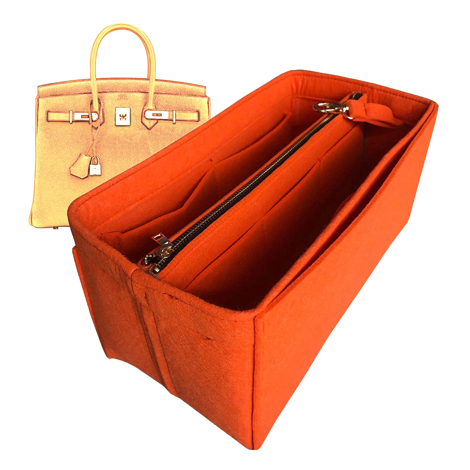  Lckaey Purse Organizer for Hermes birkin bag 30 Felt organizer  insert Y013M Pull beige-M : Clothing, Shoes & Jewelry
