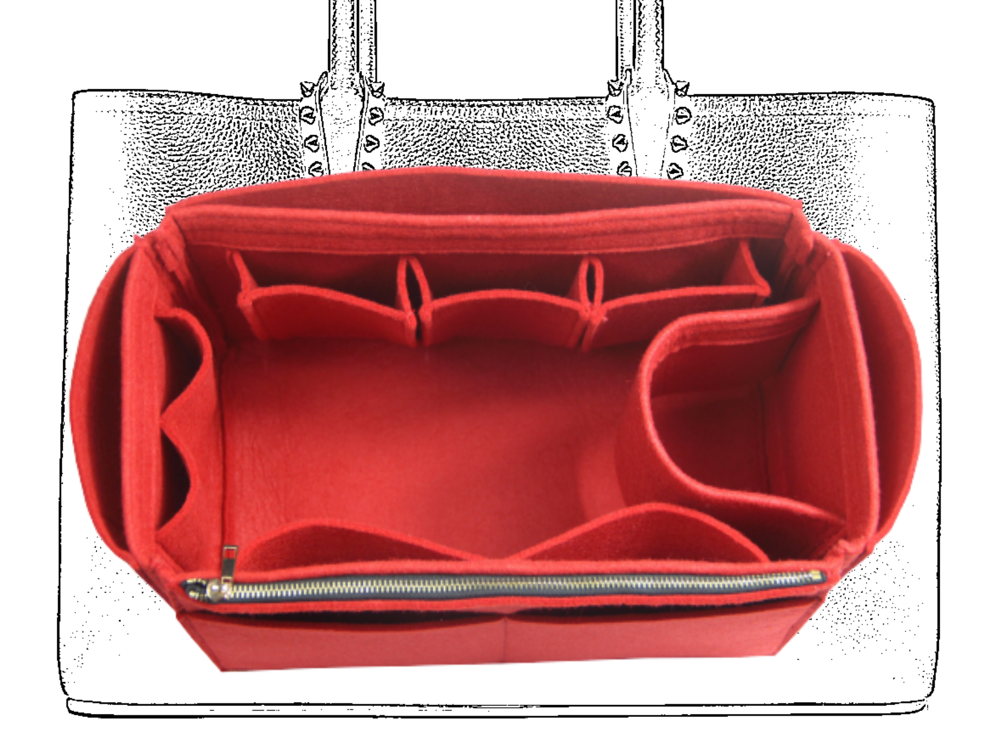 For [Onthego MM] Liner Insert Organizer On The Go OTG (Curved Sides)