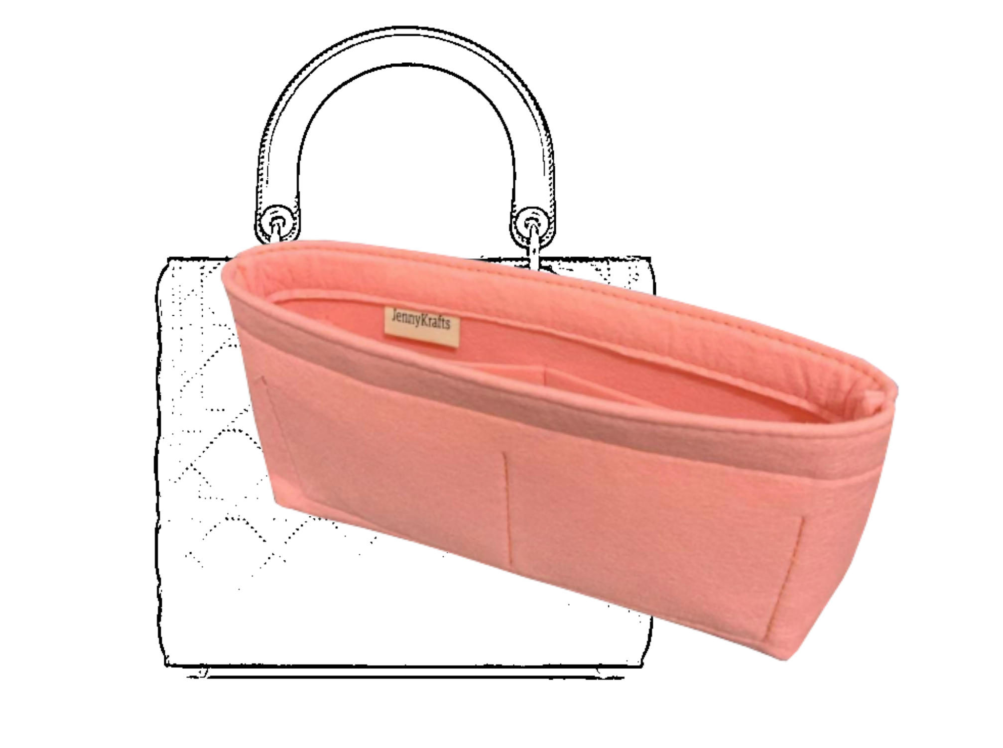 Organizer for Large Lady Bag Felt Insert Bag Liner Protector Shaper