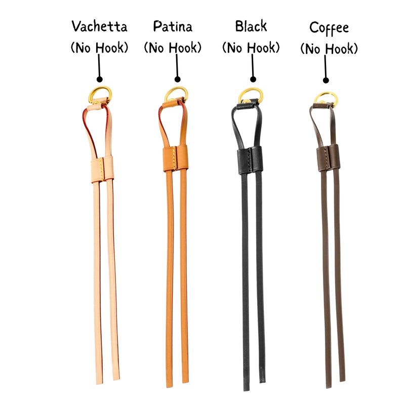 1 Pair Cinch Neverfull Sides with Gold Ring Hooks and Vachetta Patina Leather Drawstrings