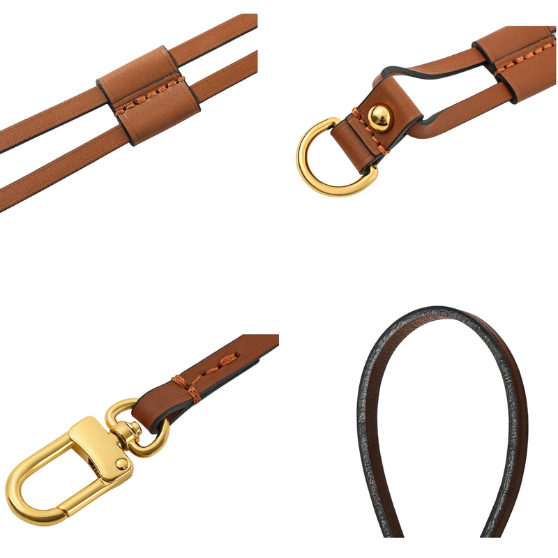 1 Pair Cinch Neverfull Sides with Gold Ring Hooks and Vachetta Patina Leather Drawstrings