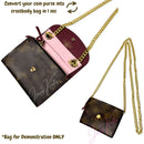 Conversion Kit for [Rosalie Coin Purse, LV] Convert to Crossbody Bag, Felt Bag Organizer Plus Golden Chain Strap Rings