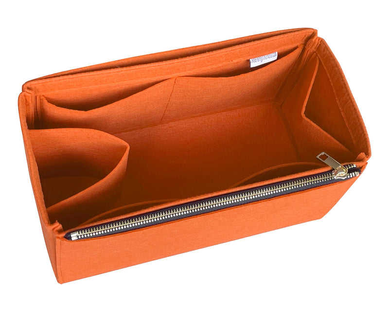 [Hermes] HAC 55 Bag Organizer] Felt Purse Insert, Liner Protector, Customized Tote Organize Handbag (Type D, Single Zip)