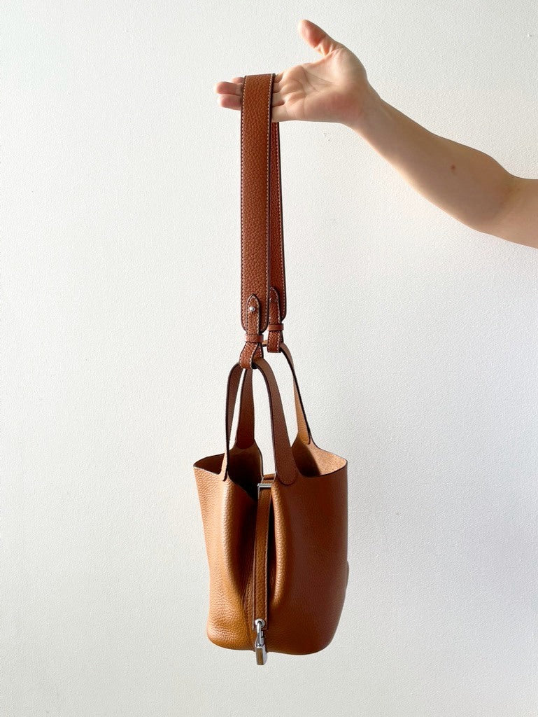 Handmade Togo Leather Shoulder Bag Strap for Picotin, Evelyne, Kelly, and More