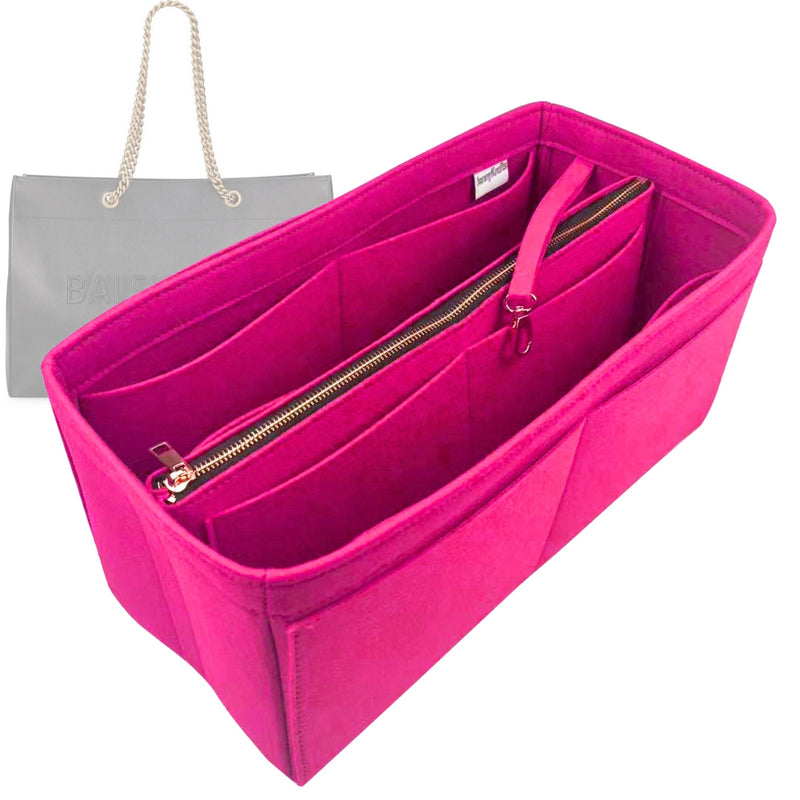 Organizer for [Large Duty Free Tote, Balenciaga] Tote Purse Bag Insert Organiser Liner Shaper (Felt, with Detachable Zip Pouch)