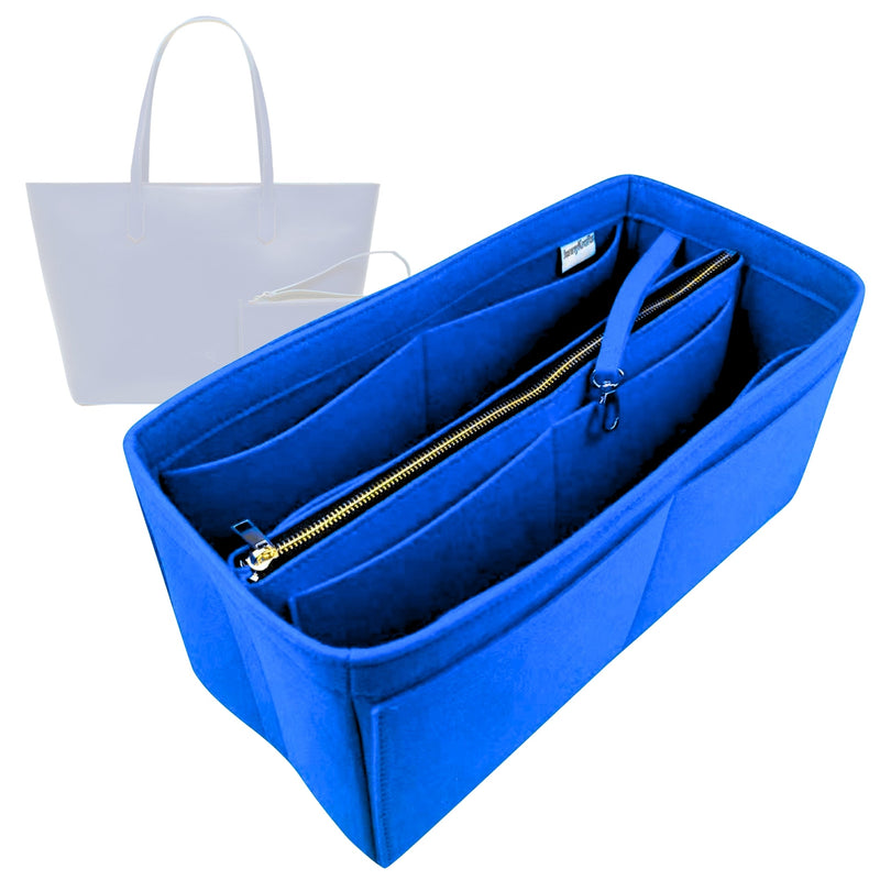 Organizer for [Manila All Purpose Large Carryall Leather Tote Bag, Silver and Riley] Tote Purse Bag Insert Organiser Liner Shaper (Felt, with Detachable Zip Pouch)