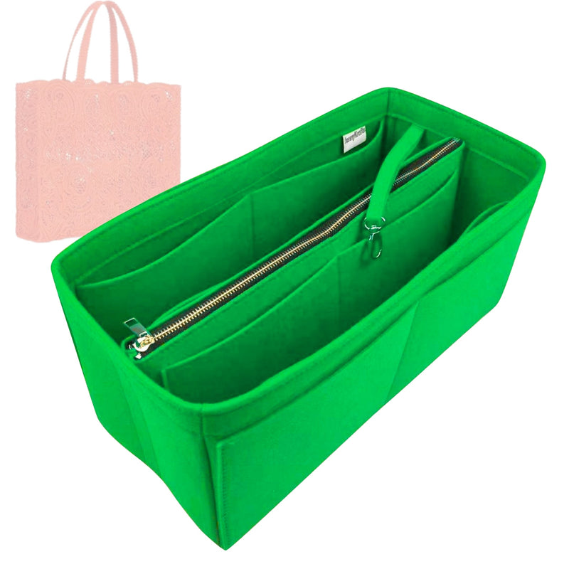 Organizer for [Medium cordonetto lace Beatrice shopper, Dolce Gabbana] Tote Purse Bag Insert Organiser Liner Shaper (Felt, with Detachable Zip Pouch)