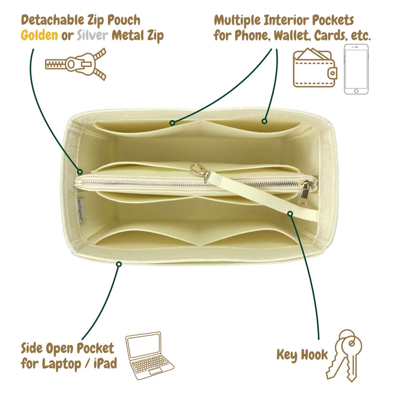 Organizer for [24/24 Mini 21 Bag, Hermes] Bag Insert (Felt, B)