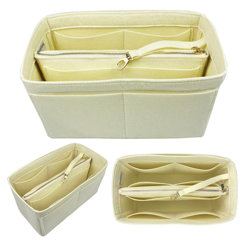 Organizer for [The Mini Zip Bucket, Rothys] Bag Insert (Felt, with Detachable Zip Pouch)