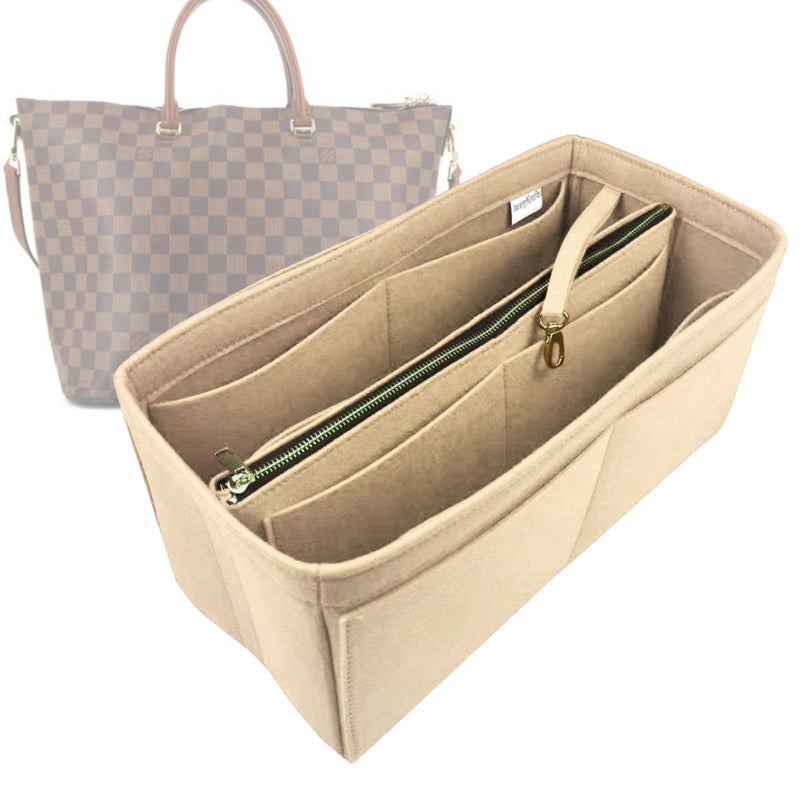 Organizer for [Belmont PM (Small), LV] Tote Purse Bag Insert Liner Shaper (Felt, with Detachable Zip Pouch)