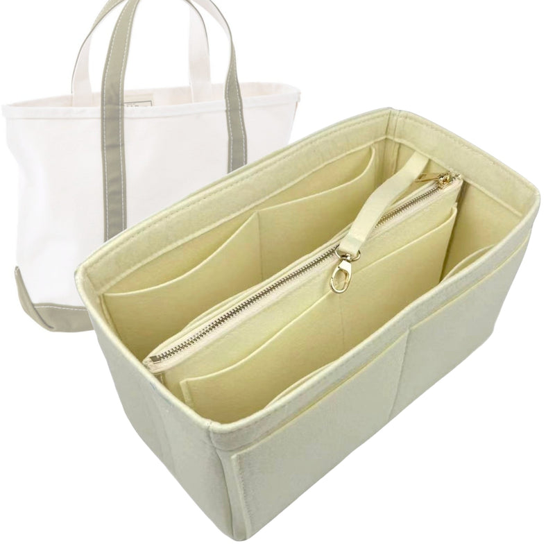 Organizer for [Boat and Tote - Small, L.L.Bean] Tote Purse Bag Insert Liner Shaper (Felt, with Detachable Zip Pouch)