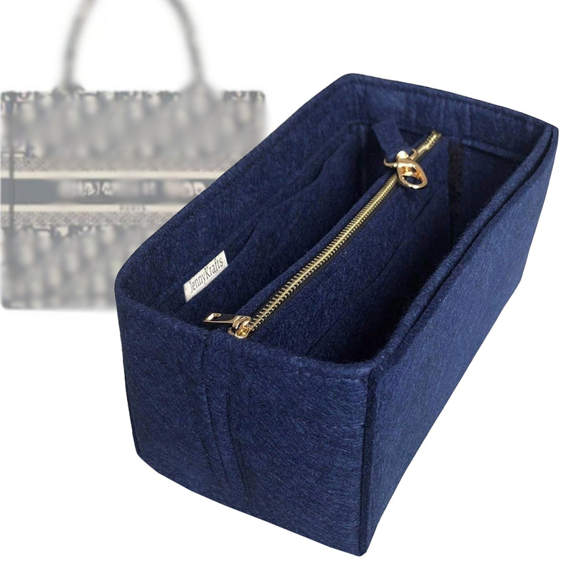 Organizer for [Book Tote Medium, Dior] Tote Purse Bag Insert Liner Shaper (Felt, with Detachable Zip Pouch)