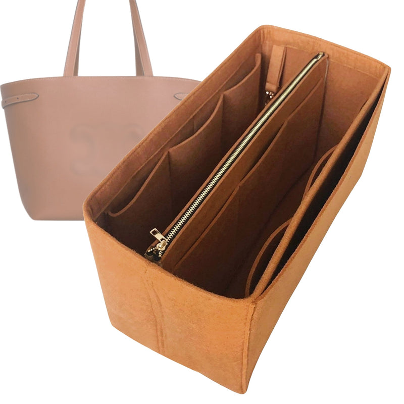 Organizer for [SMALL CABAS ANAIS CUIR TRIOMPHE in Grained calfskin, Celine] Tote Purse Bag Insert Liner Shaper (Felt, with Detachable Zip Pouch)