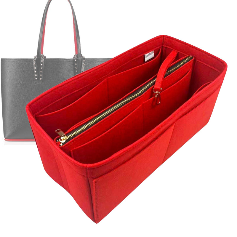 Organizer for [Cabata Tote Small, Christian Louboutin] Tote Purse Bag Insert Liner Shaper (Felt, with Detachable Zip Pouch)