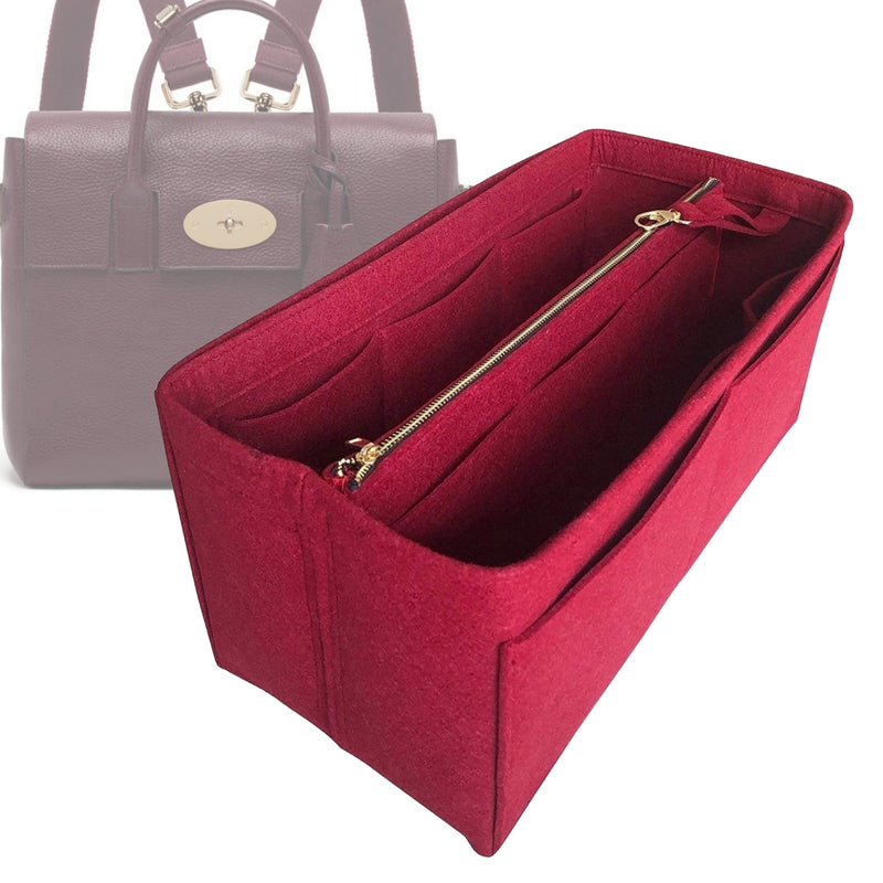 Organizer for [Cara Large, Mulberry] Tote Purse Bag Insert Liner Shaper (Felt, with Detachable Zip Pouch)