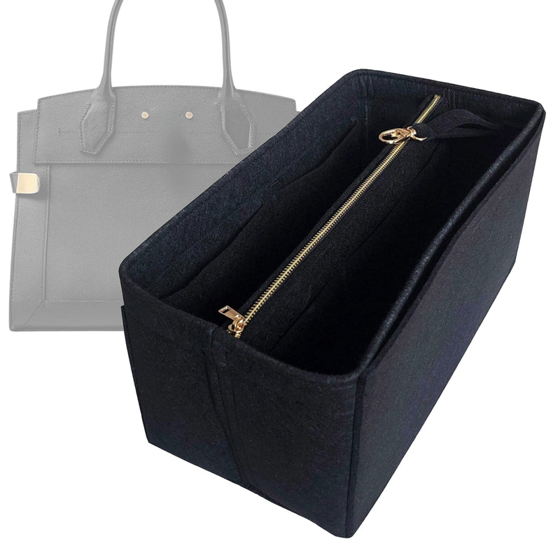 Organizer for [City Steamer GM (Large), LV] Tote Purse Bag Insert Liner Shaper (Felt, with Detachable Zip Pouch)