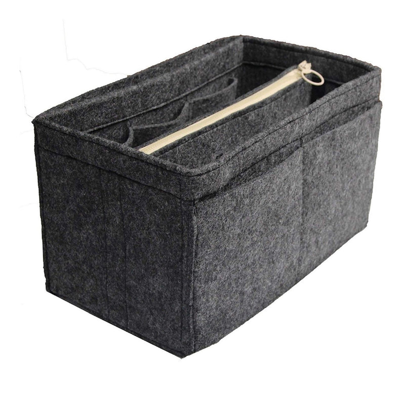 Organizer for [Midi Tote, Strathberry] Bag Insert (Felt, with Detachable Zip Pouch)