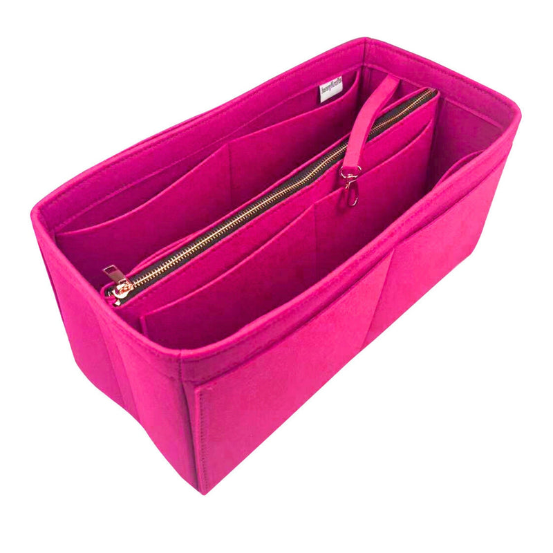 Organizer for [Medium Train Case, Leatherology] Bag Insert (Felt, with Detachable Zip Pouch)