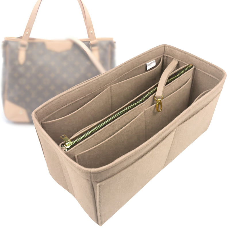 Organizer for [Estrela, LV] Tote Purse Bag Insert Liner Shaper (Felt, with Detachable Zip Pouch)