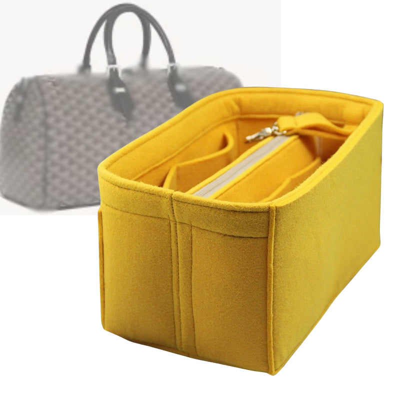 Organizer for [Boston 50 bag, Goyard] Tote Purse Bag Insert Liner Shaper (Felt, with Detachable Zip Pouch)