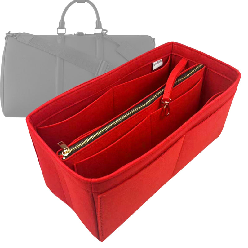 Organizer for [City Keepall, LV] Tote Purse Bag Insert Liner Shaper (Felt, with Detachable Zip Pouch)