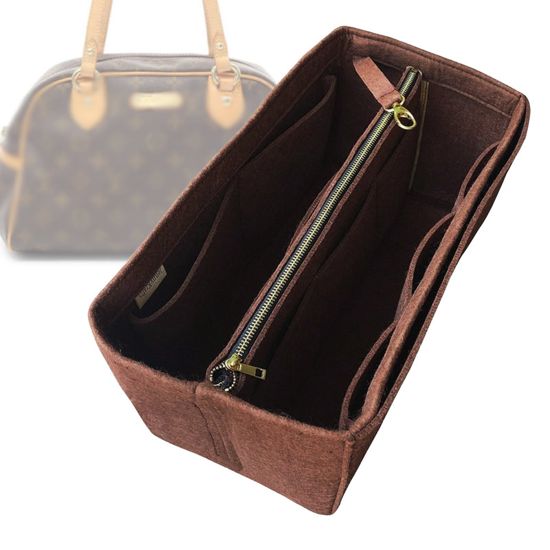 Organizer for [Montorgueil GM (Large), LV] Tote Purse Bag Insert Liner Shaper (Felt, with Detachable Zip Pouch)