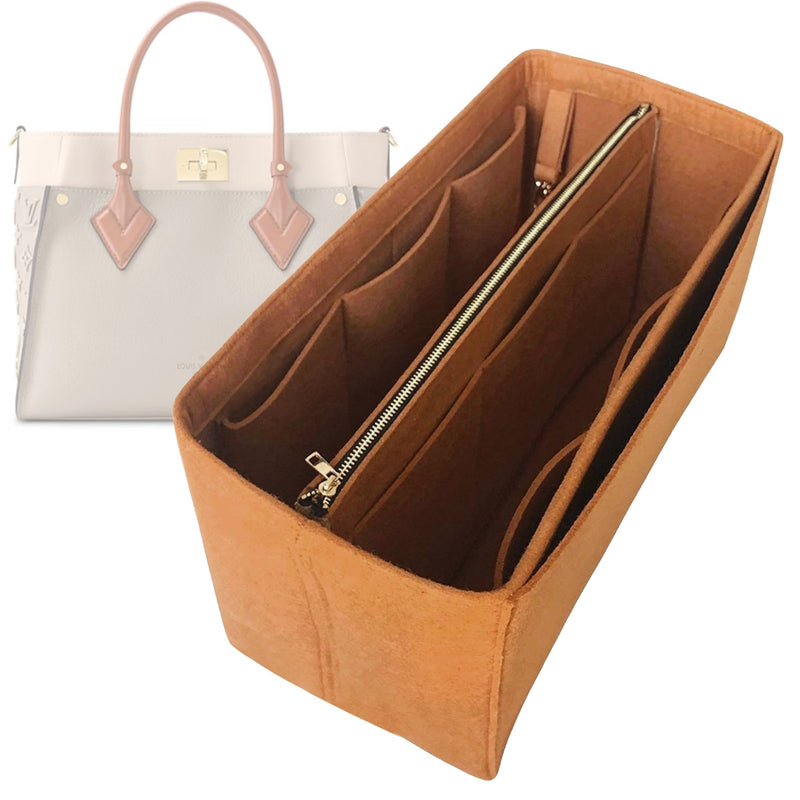 Organizer for [On My Side PM (Small), LV] Tote Purse Bag Insert Liner Shaper (Felt, with Detachable Zip Pouch)