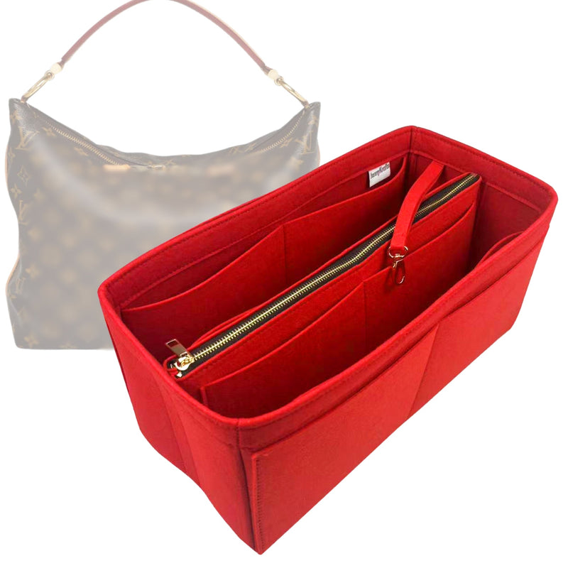 Organizer for [Sully PM (Small), LV] Tote Purse Bag Insert Liner Shaper (Felt, with Detachable Zip Pouch)