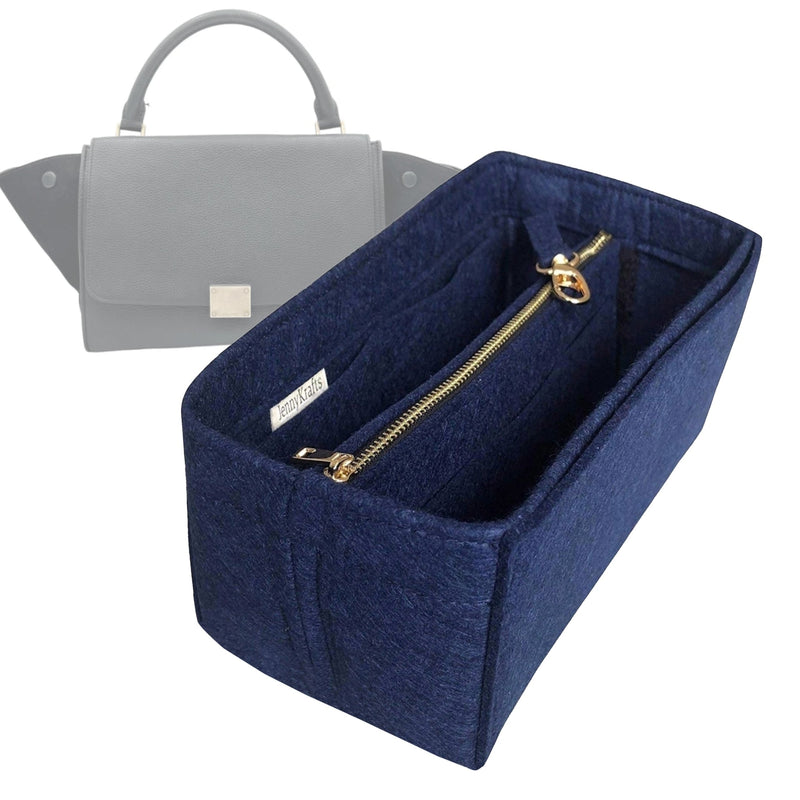 Organizer for [Trapeze Large, Celine] Tote Purse Bag Insert Liner Shaper (Felt, with Detachable Zip Pouch)