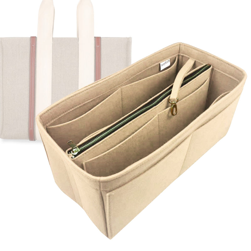 Organizer for [Large Woody Tote, Chloe] Tote Purse Bag Insert Liner Shaper (Felt, with Detachable Zip Pouch)