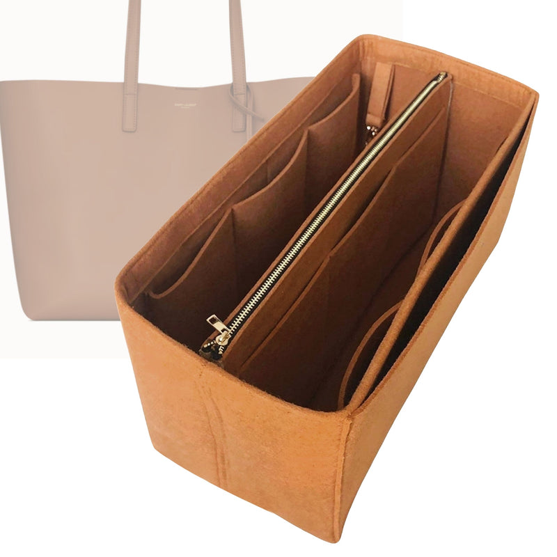 Organizer for [Shopping, Saint Laurent (YSL)] Tote Purse Bag Insert Liner Shaper (Felt, with Detachable Zip Pouch)