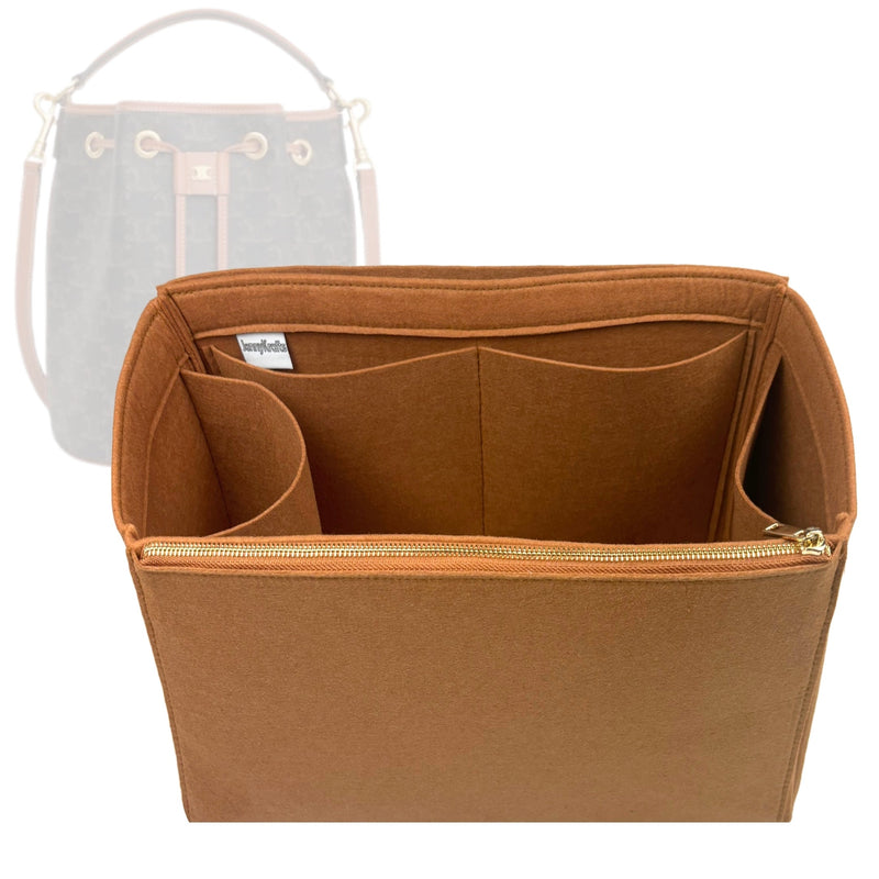 Organizer for [Clara Bag 20cm, Celine] Tote Purse Bag Insert Organiser Liner Shaper (Felt, Long Zip and Open Compartment)