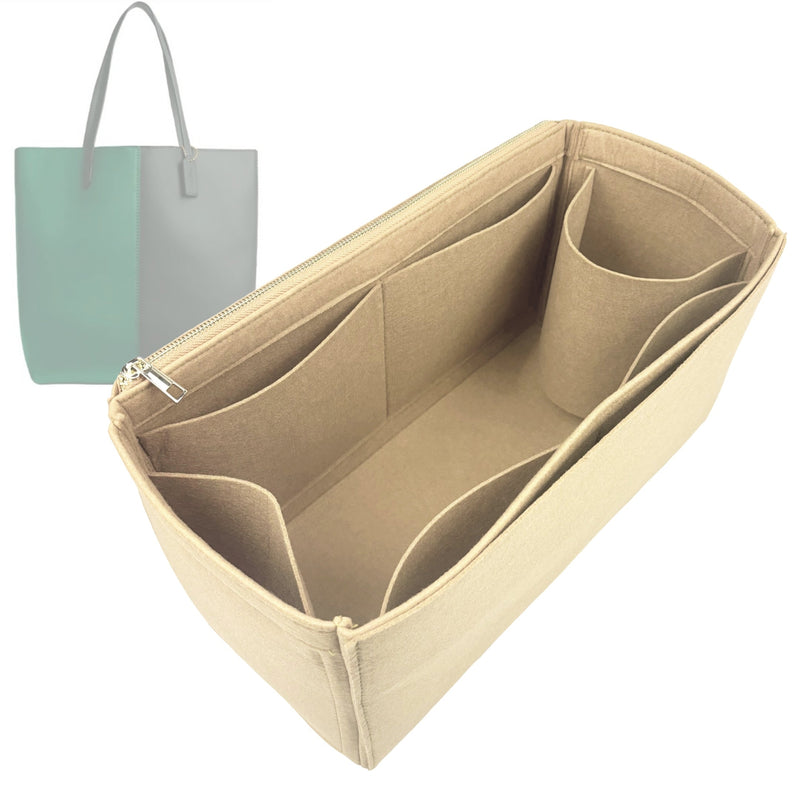 Organizer for [Nomad Colorblock Tote Handbag, Coach] Tote Purse Bag Insert Organiser Liner Shaper (Felt, Long Zip and Open Compartment)