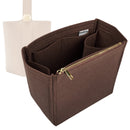 Organizer for [Medium Pebble Bucket, Loewe] Tote Purse Bag Insert Organiser Liner Shaper (Felt, Long Zip and Open Compartment)
