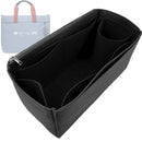 Organizer for [Canvas Tote Bag 38, Coach] Tote Purse Bag Insert Organiser Liner Shaper (Felt, Long Zip and Open Compartment)