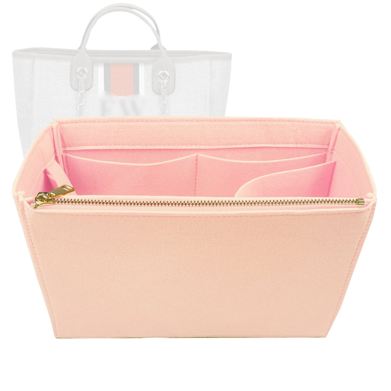 Organizer for [The Lily Canvas Medium, Lily Bean] Tote Purse Bag Insert Organiser Liner Shaper (Felt, Long Zip and Open Compartment)