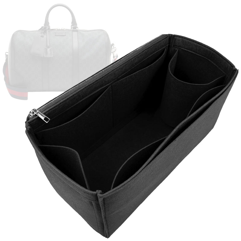 Organizer for [GG Supreme Web Carry-On Medium Duffle, Gucci] Tote Purse Bag Insert Organiser Liner Shaper (Felt, Long Zip and Open Compartment)