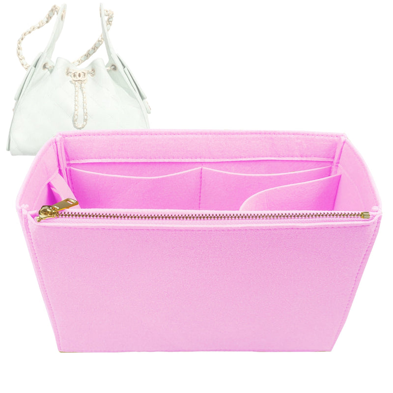 Organizer for [25 Medium Handbag, Chanel] Tote Purse Bag Insert Organiser Liner Shaper (Felt, Long Zip and Open Compartment)