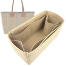 Organizer for [Medium Reversible, Burberry] Tote Purse Bag Insert Liner Shaper (Felt, Full-width Zip and Open Pocket)