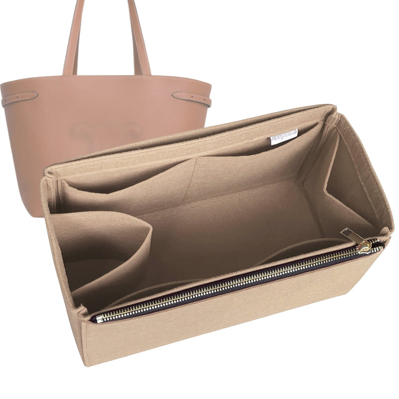 Organizer for [MEDIUM CABAS ANAIS CUIR TRIOMPHE in Grained calfskin, Celine] Tote Purse Bag Insert Liner Shaper (Felt, Full-width Zip and Open Pocket)