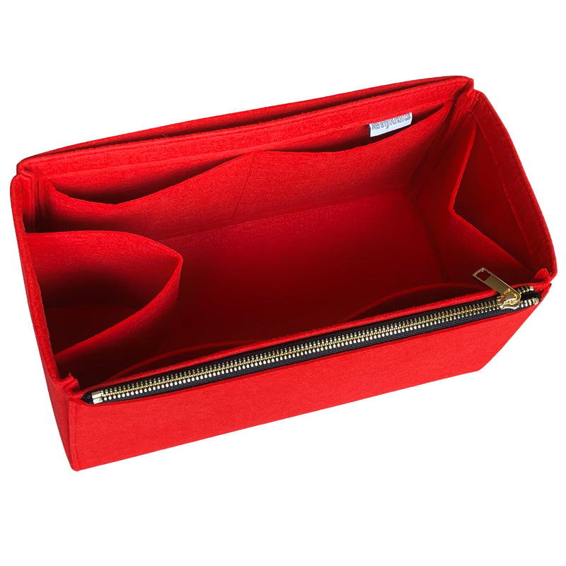 Organizer for [Sac MOUSQUETON Medium, Helene Nepomiatzi] Bag Insert (Felt, Long Zip and Open Compartment)