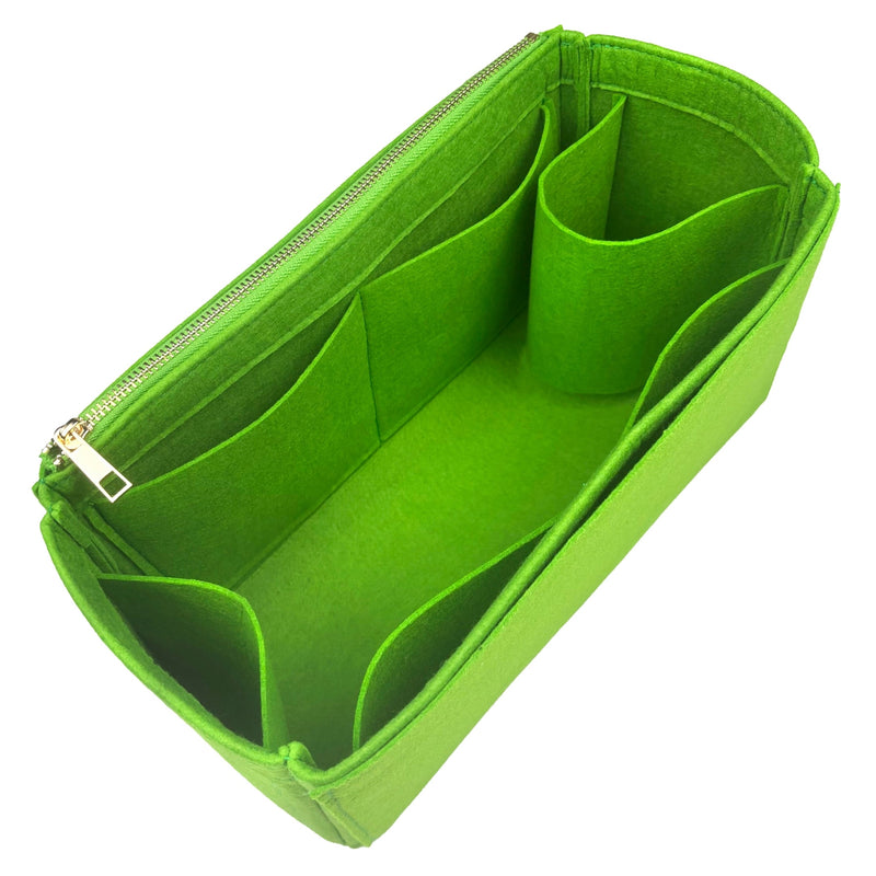 Organizer for [Medium Pebble Bucket, Loewe] Bag Insert (Felt, Long Zip and Open Compartment)