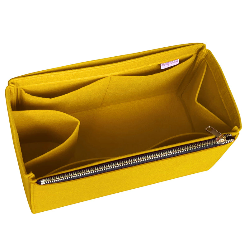 Organizer for [Mini Pebble Bucket, Loewe] Bag Insert (Felt, Long Zip and Open Compartment)