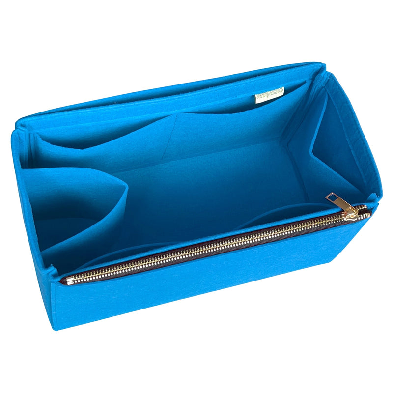 Organizer for [Medium Pebble Bucket, Loewe] Bag Insert (Felt, Long Zip and Open Compartment)