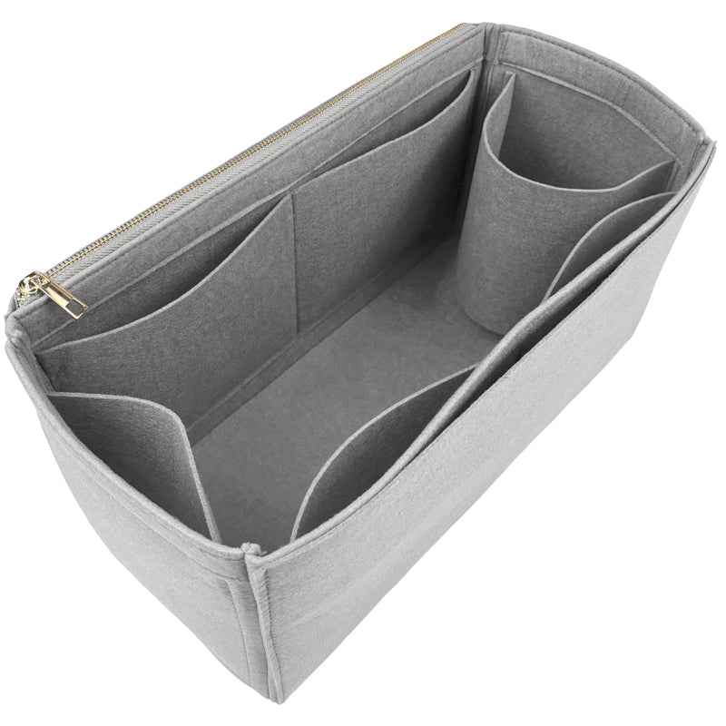 Organizer for [Sac MOUSQUETON Large, Helene Nepomiatzi] Bag Insert (Felt, Long Zip and Open Compartment)