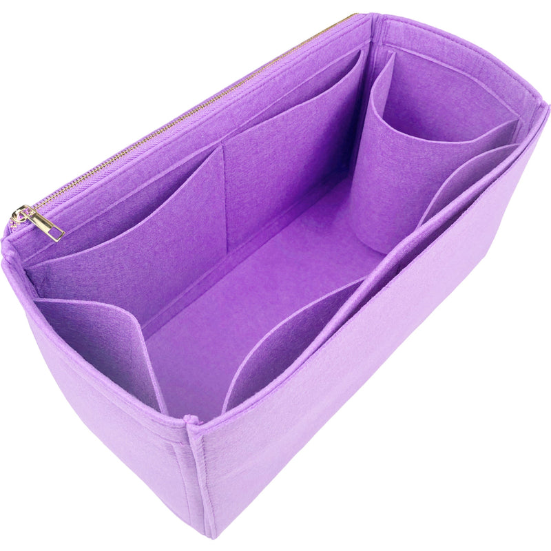 Organizer for [80s Vanity Bag, Saint Laurent (YSL)] Bag Insert (Felt, Long Zip and Open Compartment)