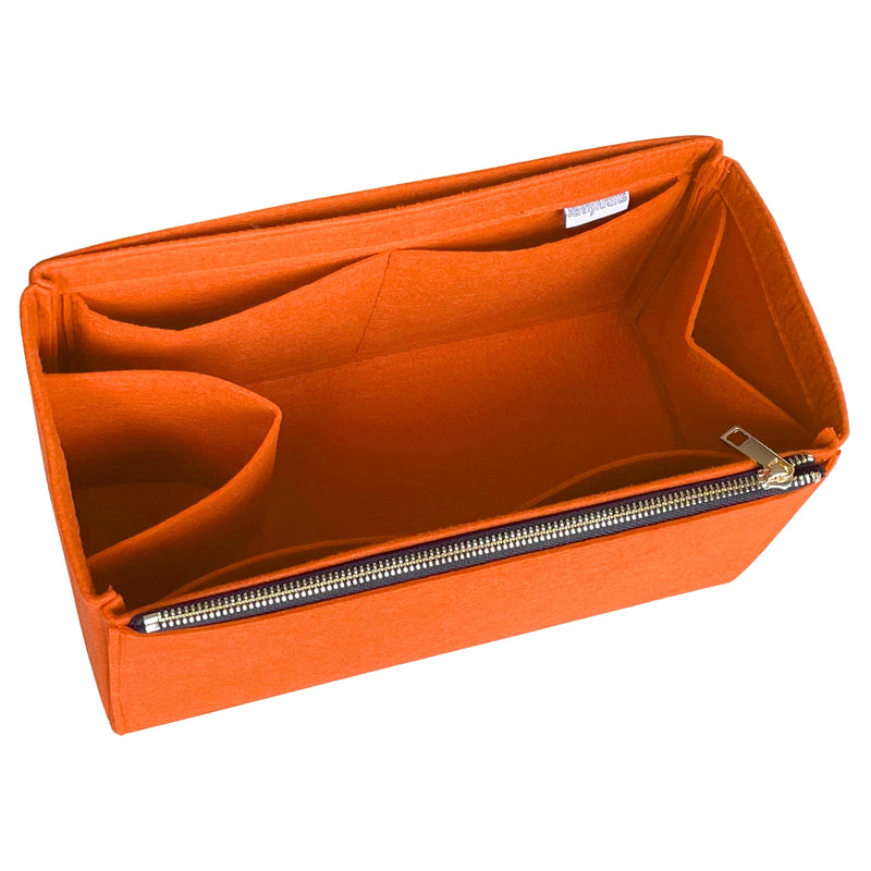 Organizer for [Medium Pebble Bucket, Loewe] Bag Insert (Felt, Long Zip and Open Compartment)