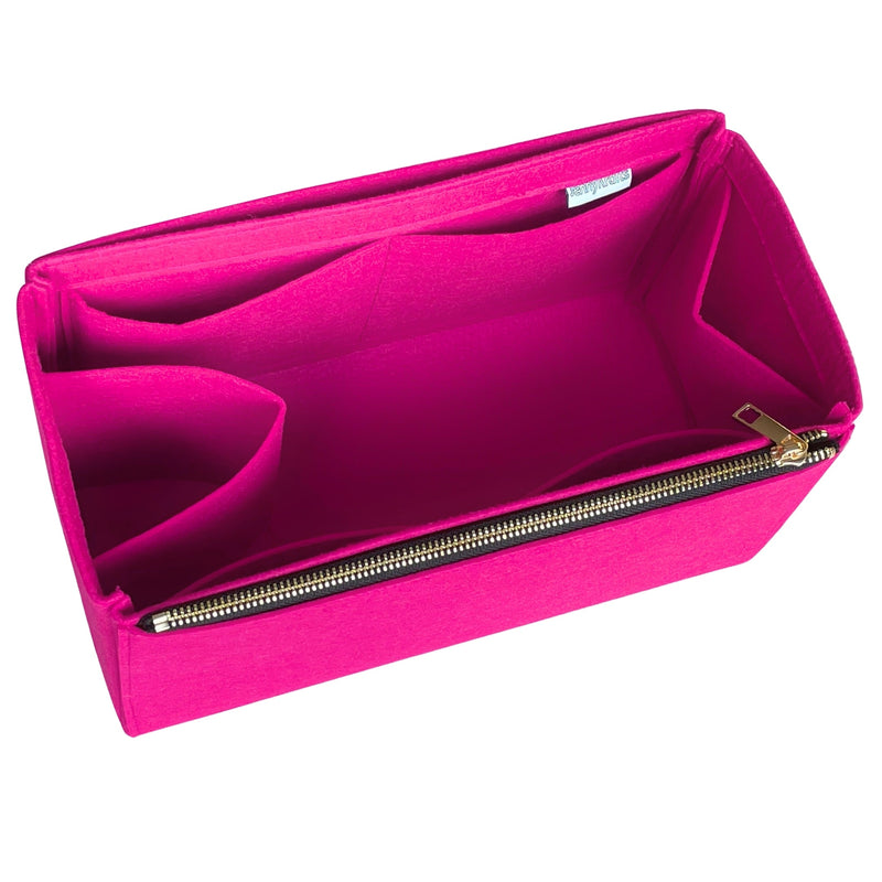 Organizer for [Medium Pebble Bucket, Loewe] Bag Insert (Felt, Long Zip and Open Compartment)