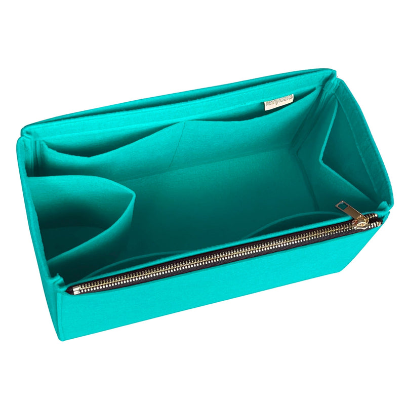 Organizer for [Mini Pebble Bucket, Loewe] Bag Insert (Felt, Long Zip and Open Compartment)