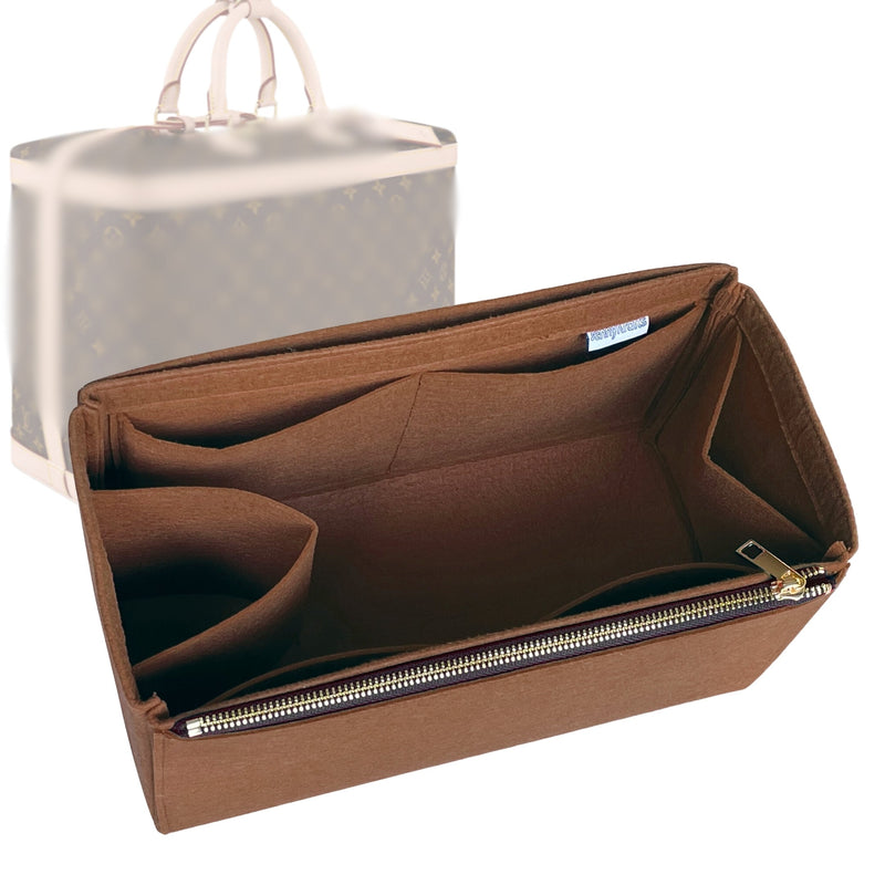 Organizer for [Cruiser 40, LV] Tote Purse Bag Insert Liner Shaper (Felt, Full-width Zip and Open Pocket)